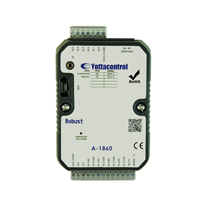Модуль ввода-вывода, Yottacontrol A-1860, Ethernet, USB, Modbus TCP, 8DI, 4DO